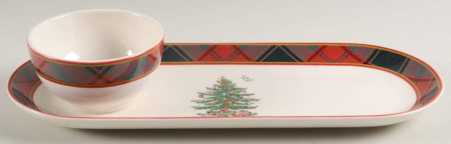 Christmas Tree Chip/Dip Set (2 Piece) by Spode-1