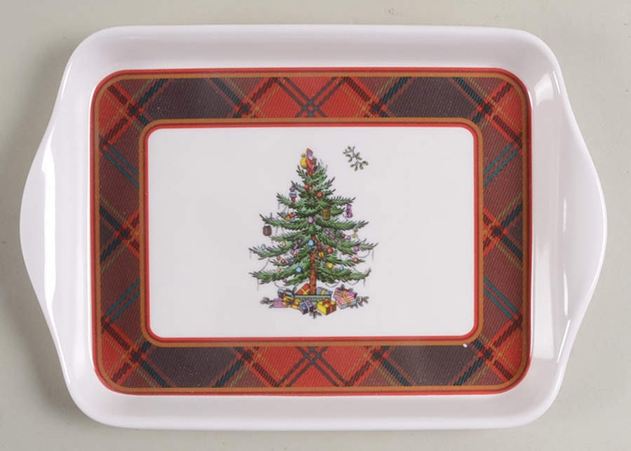 Christmas Tree 8" Rectangular Melamine Tray by Spode-1