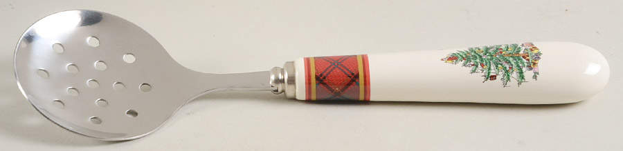 Christmas Tree Cranberry Server w/Stainless Bowl by Spode-1