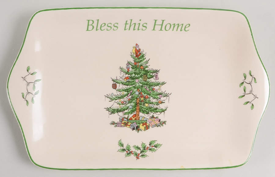 Christmas Tree 11" Rectangular Tray by Spode-1