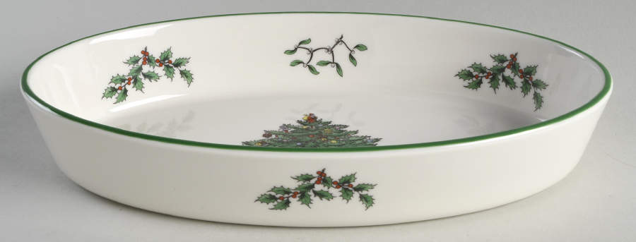 Christmas Tree 10" Oval Baker by Spode-1