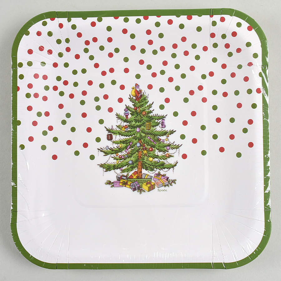 Christmas Tree (Pack of 16) Square Paper Luncheon Plates by Spode-1