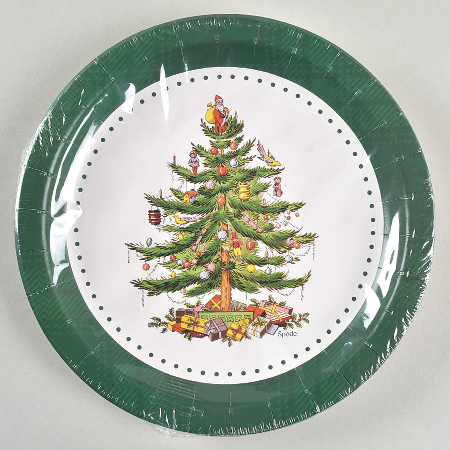 Christmas Tree (Pack of 16) Paper Luncheon Plates by Spode-1