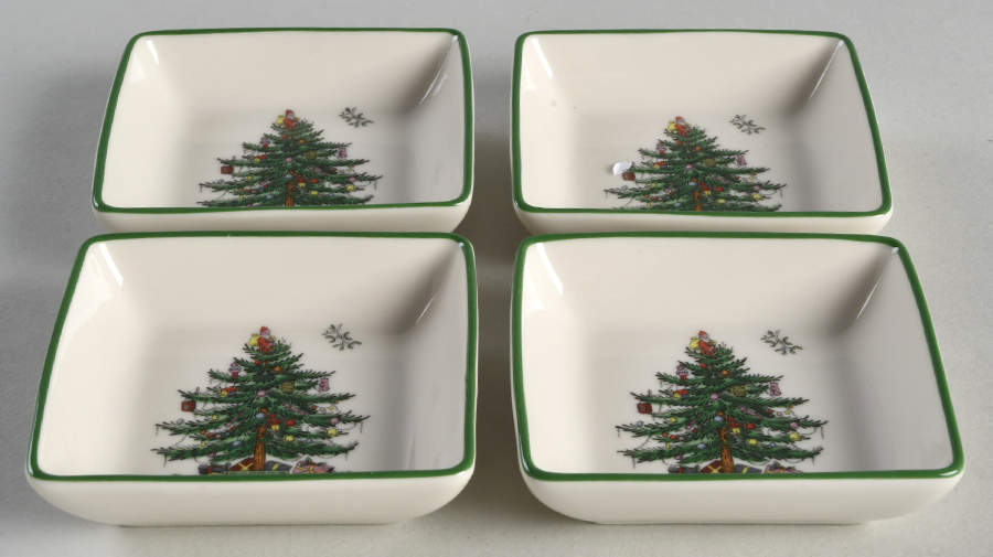 Christmas Tree 3" Square Mini Dish - Set of 4 by Spode-1