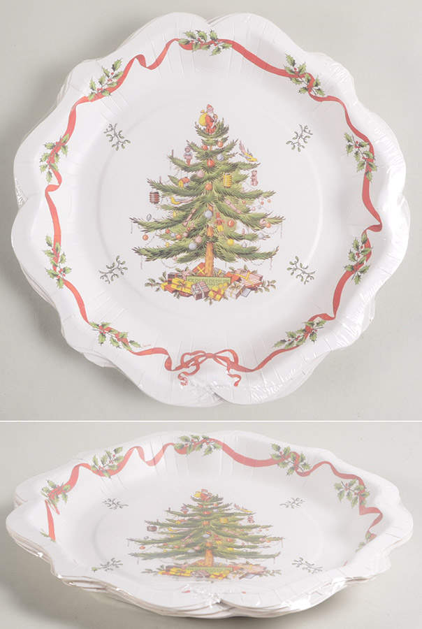 Christmas Tree (Pack of 8) Paper Luncheon Plate by Spode-1