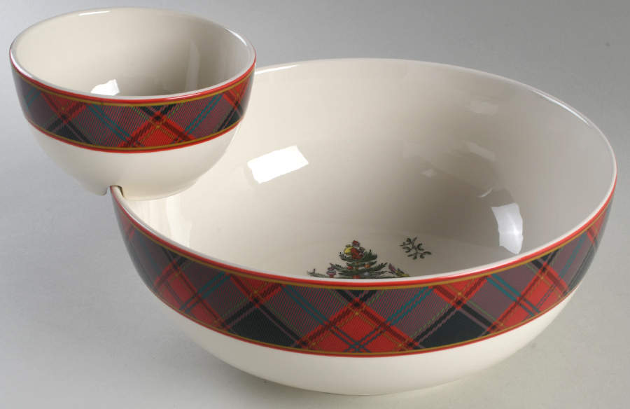 Christmas Tree 2 Piece Chip/Dip Set by Spode-1