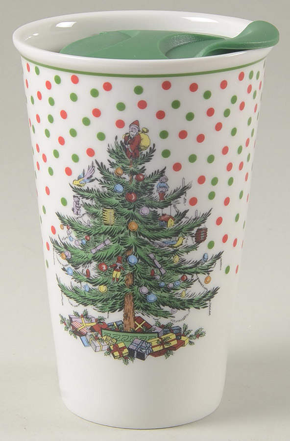 Christmas Tree Travel Tumbler & Silicone/Plastic Lid by Spode-1