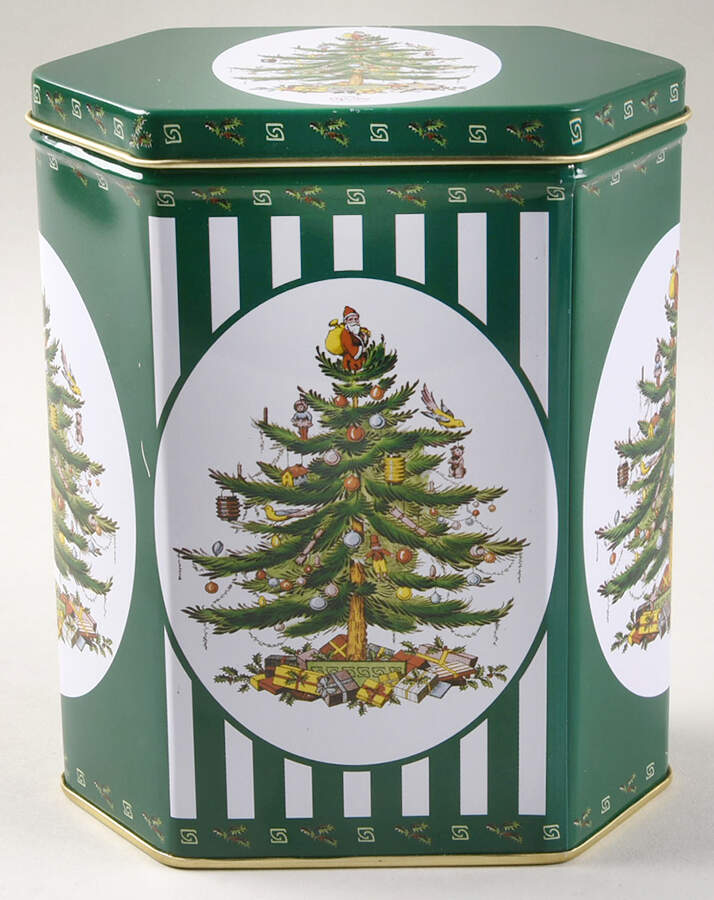 Christmas Tree Food Tin & Lid by Spode-1