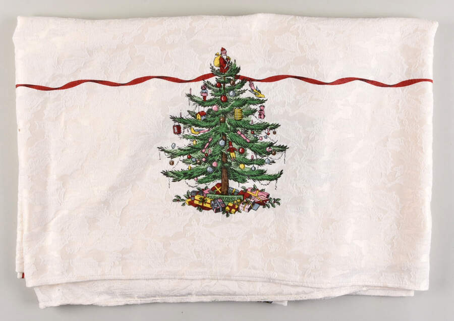 Christmas Tree 58" X 80" Rectangular Tablecloth by Spode-1