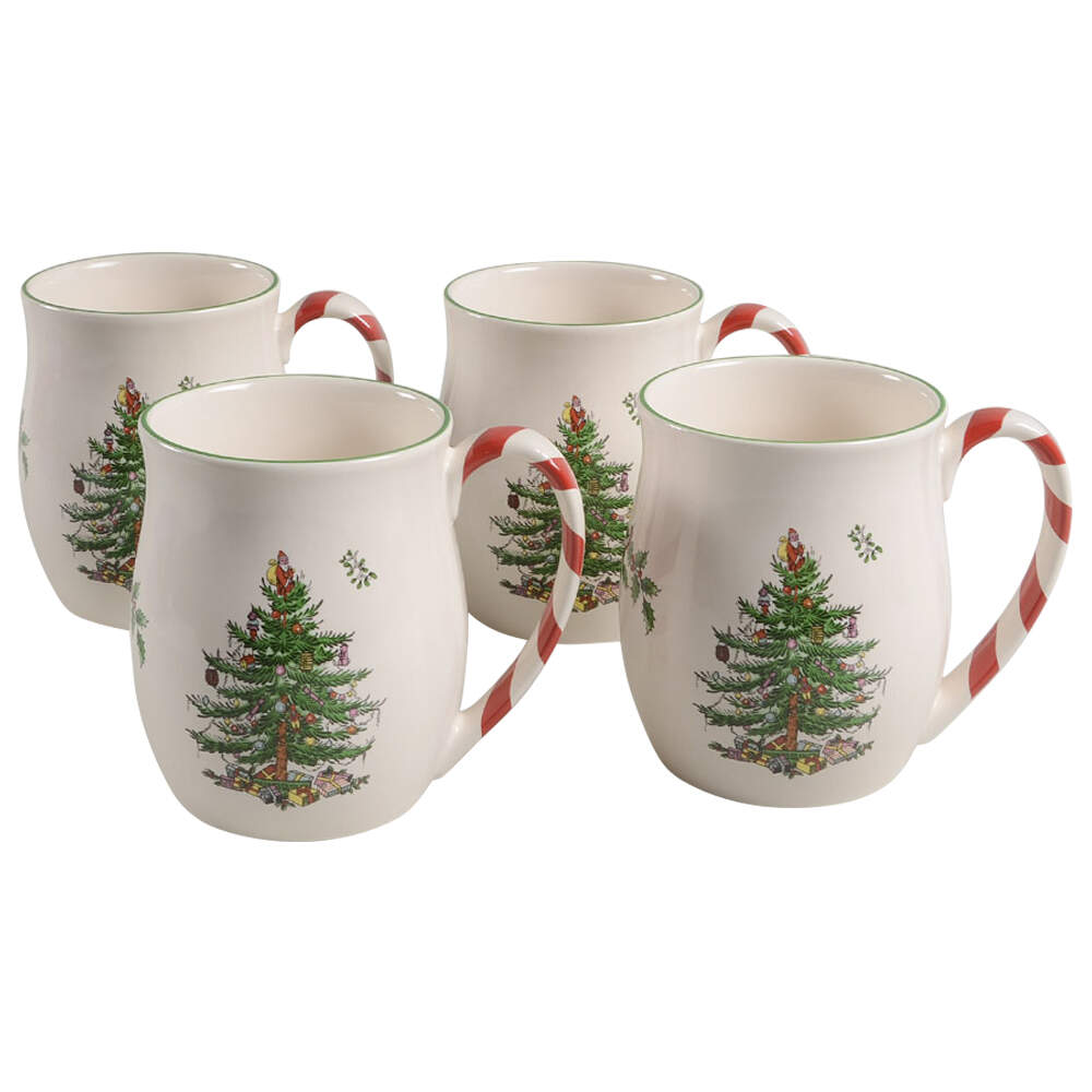 Christmas Tree Peppermint Accent Mug - Set of 4 by Spode-1