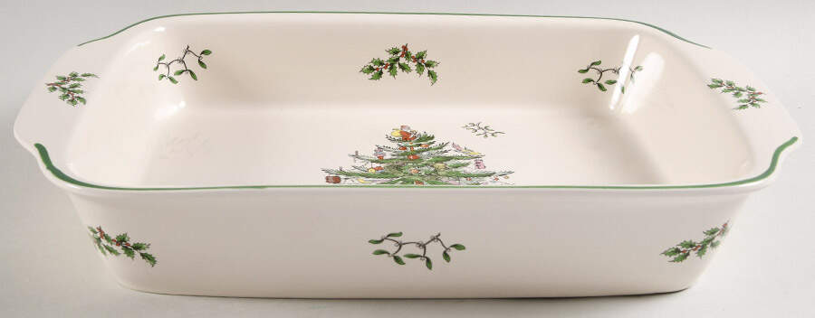 Christmas Tree 15" Rectangular Baker by Spode-1