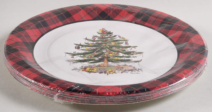 Christmas Tree (Pack of 16) Paper Dinner Plates by Spode-1