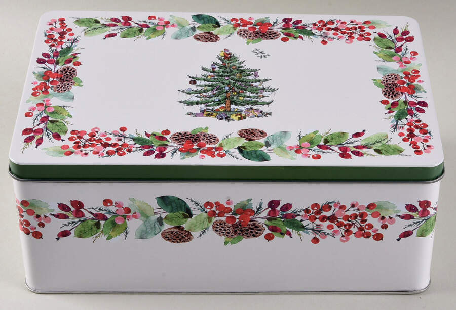 Christmas Tree Storage Tin by Spode-1