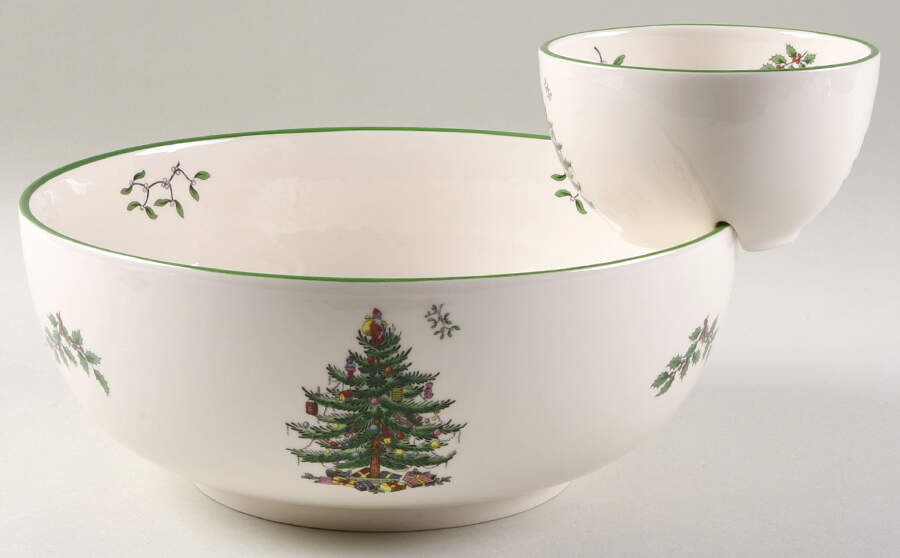 Christmas Tree 2 Piece Chip/Dip Set by Spode-1
