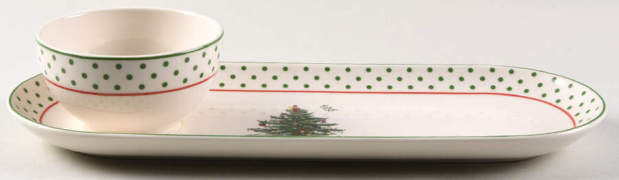 Christmas Tree 2 Piece Chip/Dip Set by Spode-1