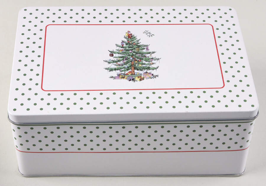 Christmas Tree Storage Tin by Spode-1