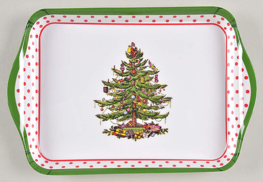 Christmas Tree 8" Rectangular Melamine Tray by Spode-1