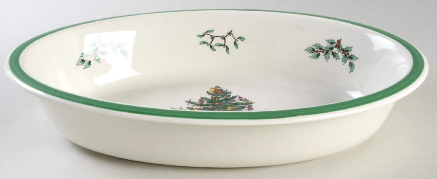 Christmas Tree Medium Deep Oval Oven-to-Table Baker by Spode-1