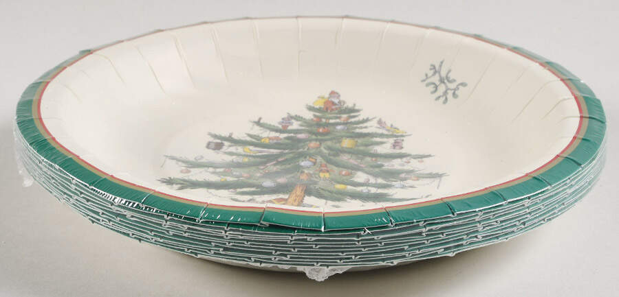 Christmas Tree (Pack of 12) Paper Luncheon/Dessert Plates by Spode-1