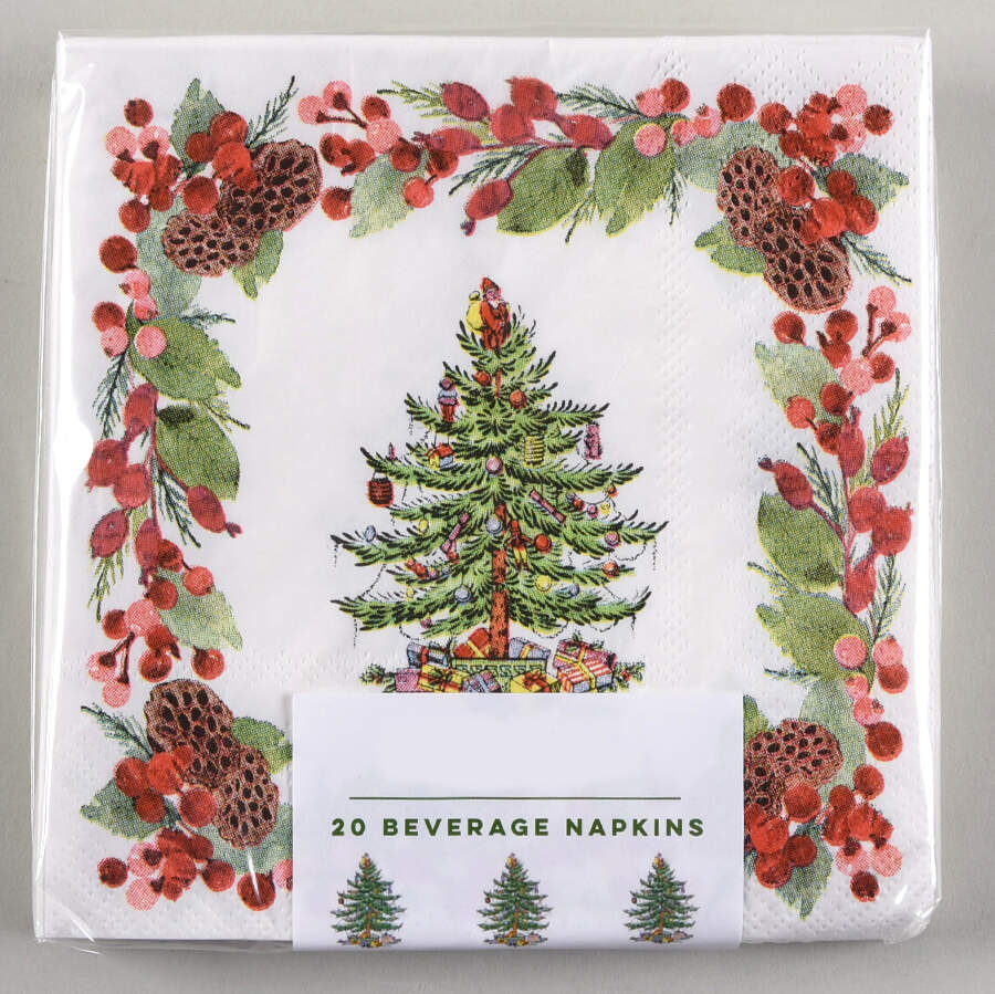 Christmas Tree Package of Paper Beverage Napkins by Spode-1