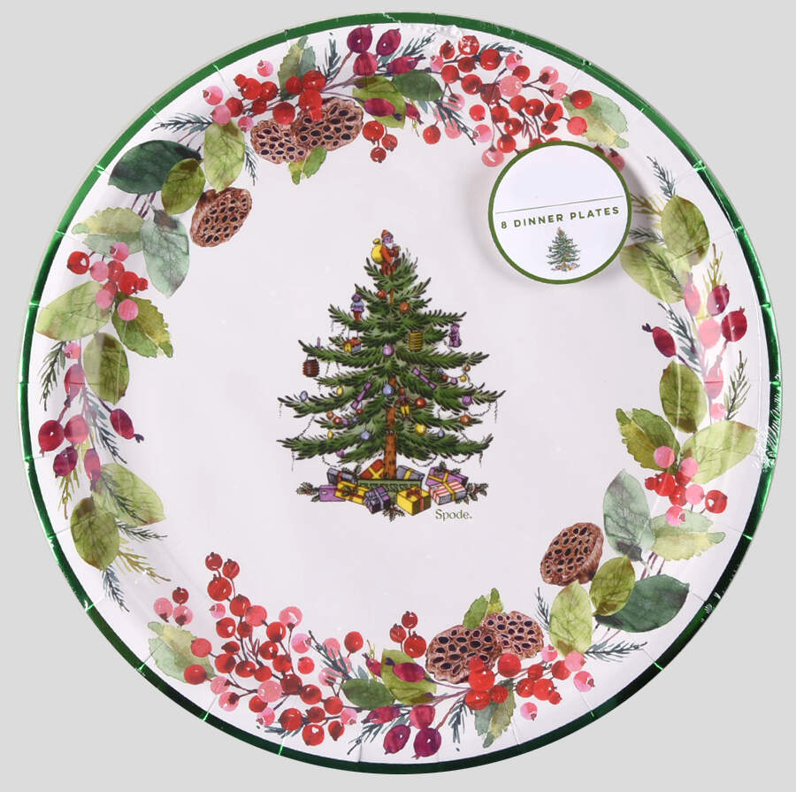 Christmas Tree Pack of 8 - Paper Dinner Plate by Spode-1