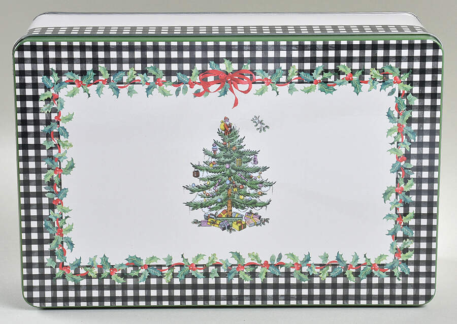 Christmas Tree Storage Tin by Spode-1