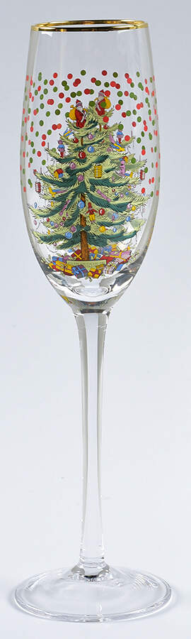 Christmas Tree Glassware Champagne Flute by Spode-1