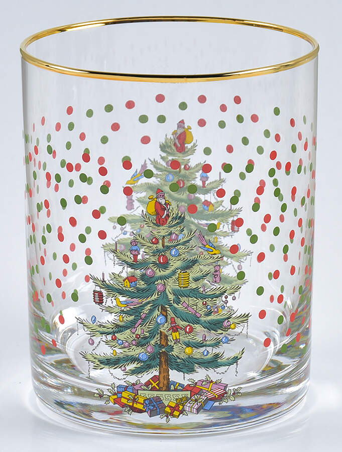 Christmas Tree 14 Oz Glassware Double Old Fashioned by Spode-1