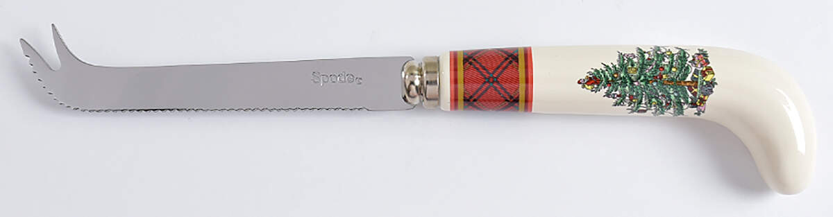 Christmas Tree Cheese Knife with Stainless Blade by Spode-1