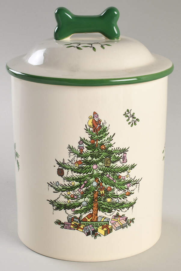 Christmas Tree Large Canister & Lid by Spode-1