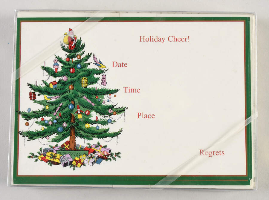 Christmas Tree Paper Fill In Invitaions - Set of 10 by Spode-1