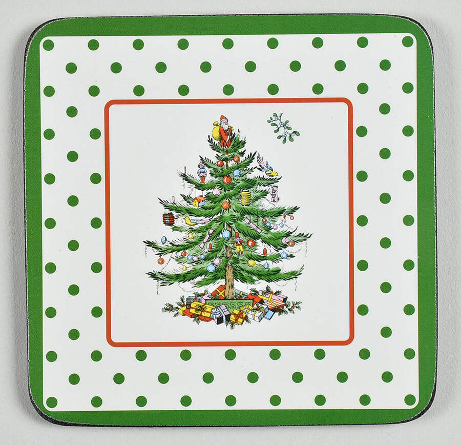 Christmas Tree Square Corkback Coaster by Spode-1