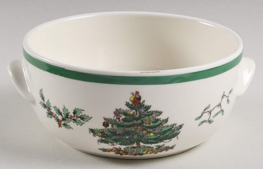 Christmas Tree 1 Pint Round Deep Covered Casserole No Lid by Spode-1
