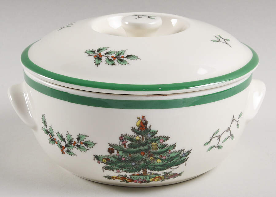 Christmas Tree 1 Pint Round Deep Covered Casserole by Spode-1