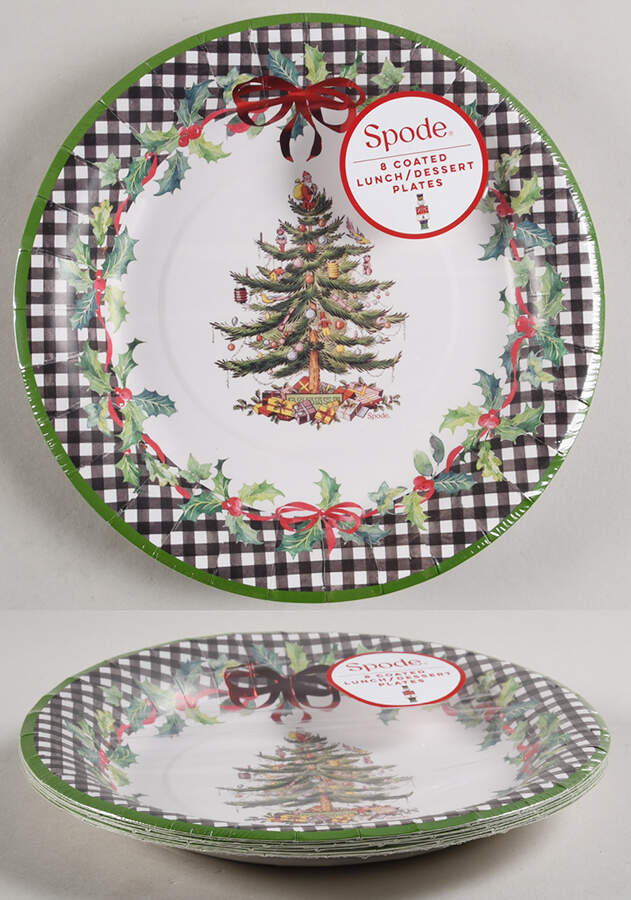 Christmas Tree (Pack of 8) Paper Luncheon Plate by Spode-1