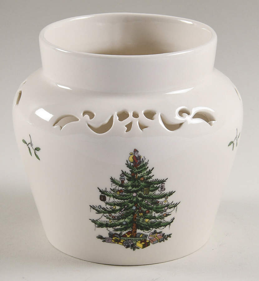 Christmas Tree Pierced Potpourri Jar No Lid by Spode-1