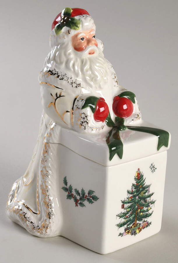 Christmas Tree Figural Candy Box & Lid by Spode-1