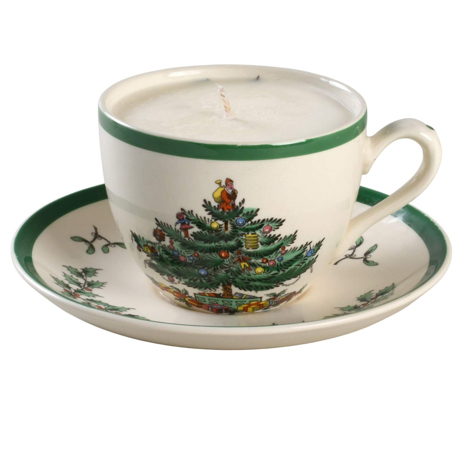 Christmas Tree Scented Cup & Saucer Candle-Lavender  HC by Spode-1