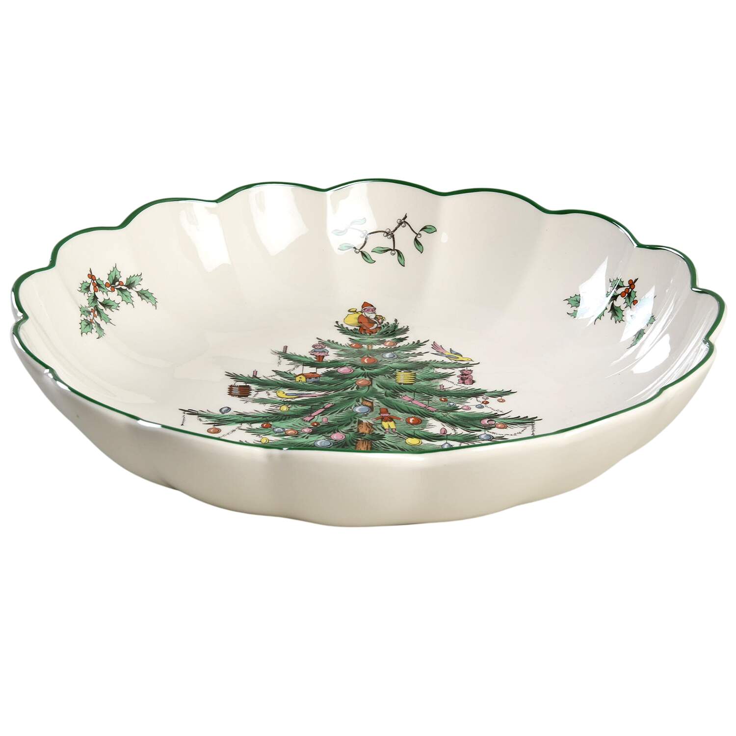 Christmas Tree 10" Scalloped Bowl by Spode-1