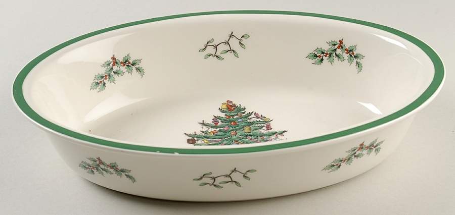 Christmas Tree Medium Deep Oval Oven-to-Table Baker by Spode-1