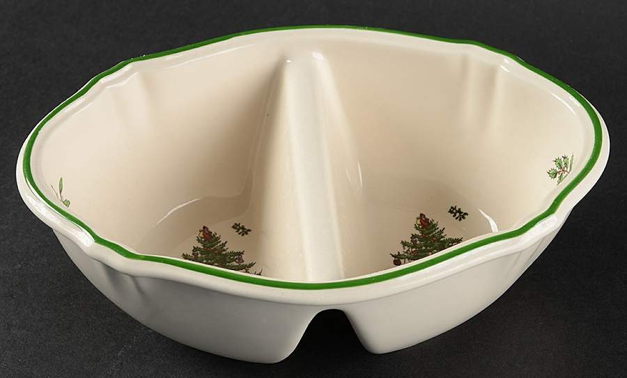 Christmas Tree 8" Oval Divided Vegetable Bowl by Spode-1