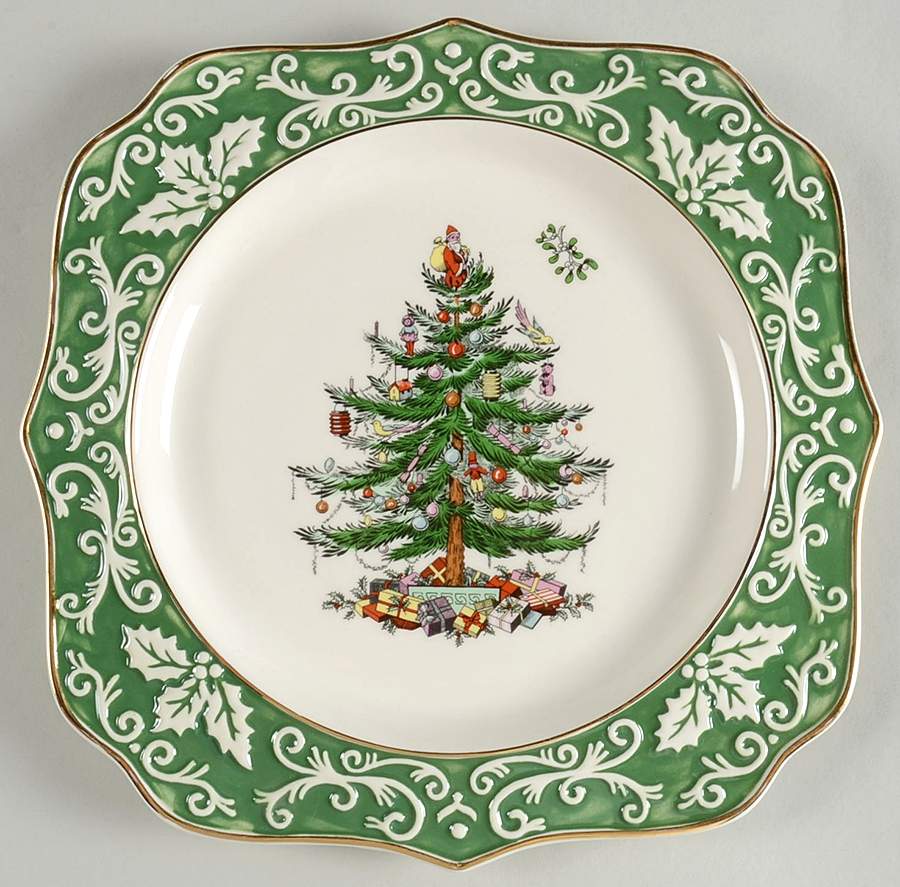 Christmas Tree 9" Scalloped Plate by Spode-1