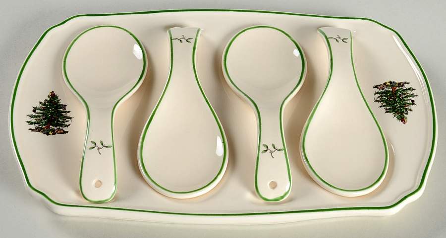 Christmas Tree 5 Pc Hors d'Oeuvres Set by Spode-1