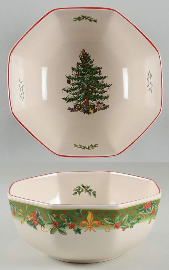 Christmas Tree 7" Octagonal Serving Bowl by Spode-1