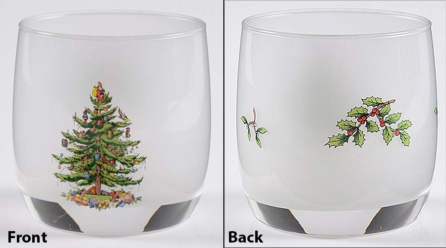 Christmas Tree Frosted Glassware Double Old Fashioned by Spode-1