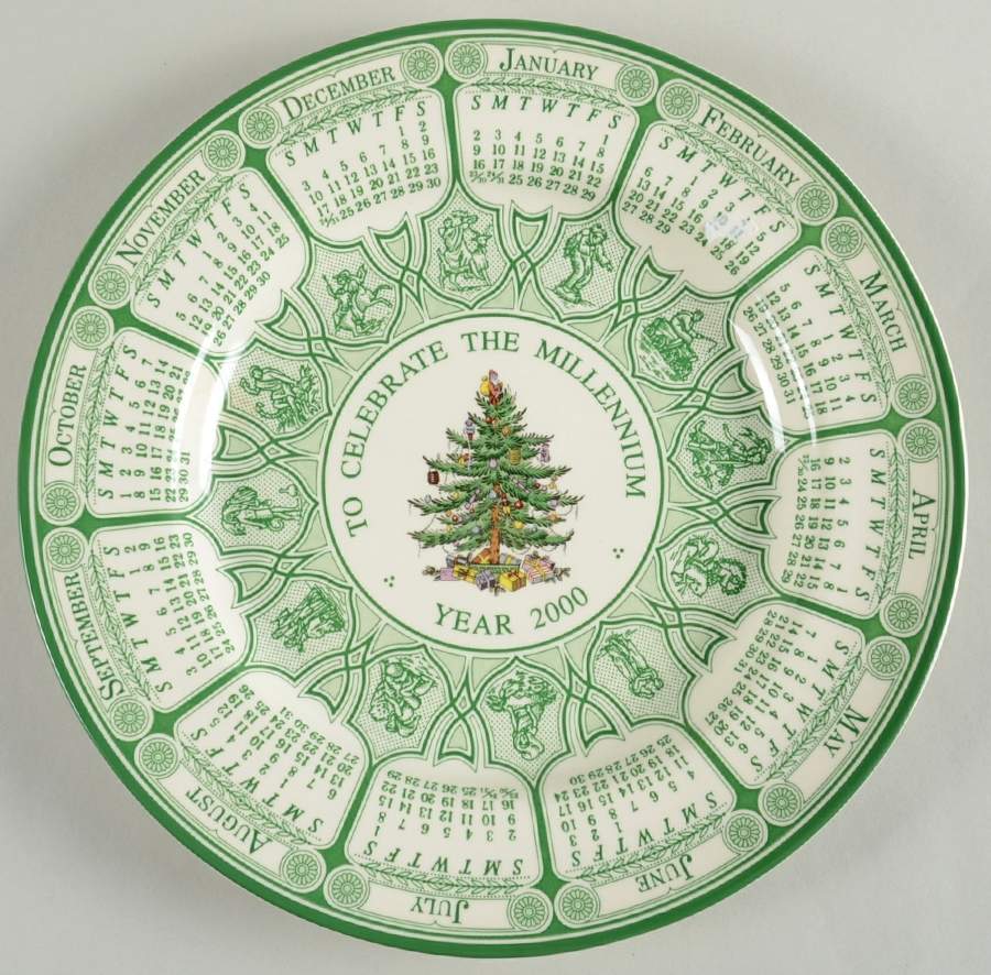 Christmas Tree "2000" Calendar Plate by Spode-1