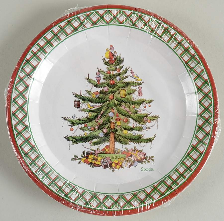 Christmas Tree (Pack of 8) Paper Luncheon/Dessert Plates by Spode-1