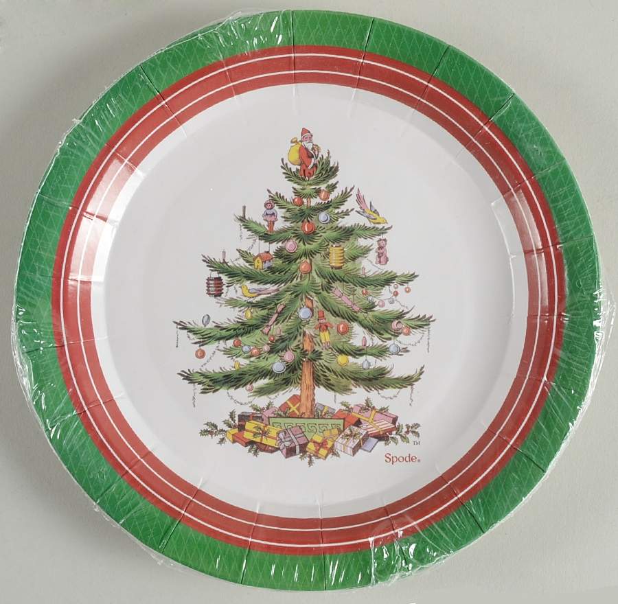 Christmas Tree (Pack of 8) Paper Luncheon/Dessert Plates by Spode-1
