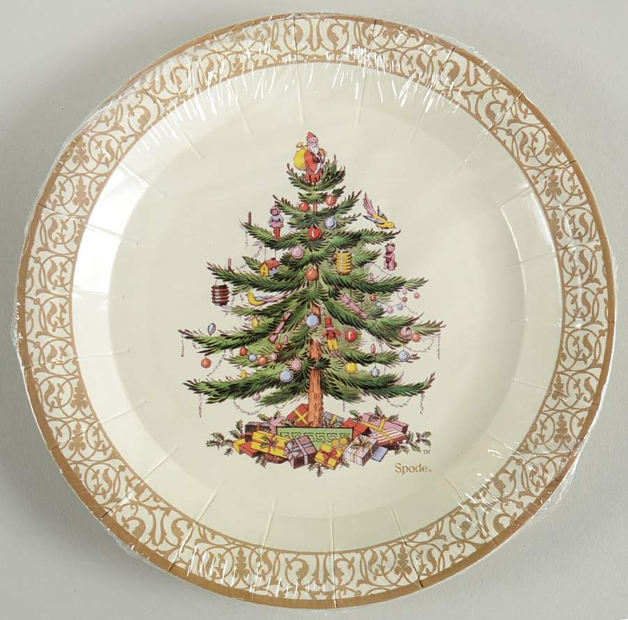 Christmas Tree (Pack of 8) Paper Luncheon/Dessert Plates by Spode-1