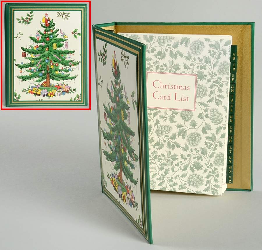 Christmas Tree Christmas Card List Book by Spode-1